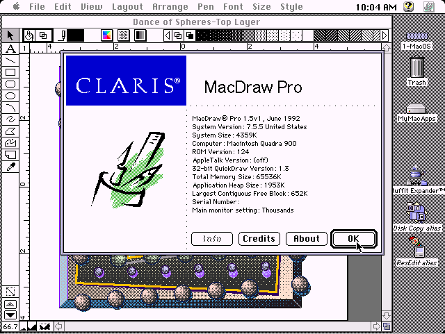 Claris MacDraw Pro 1.5v1 - About